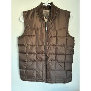 Roper Range Gear Puffer Vest Youth Boy Large Brown Cowboy Rancher Cattleman